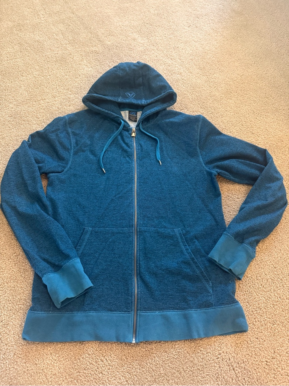 Firefly Men's Teal Hooded Zip-Up Sweater